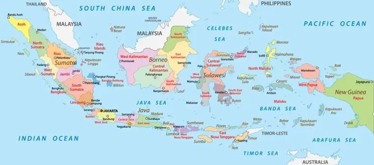 Indonesia map.
