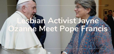 Pope Francis meets lesbian activist Jayne Ozanne.