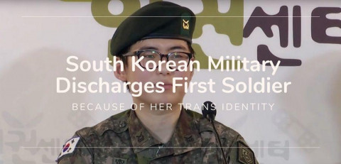 Trans South Korean military soldier was discharded.