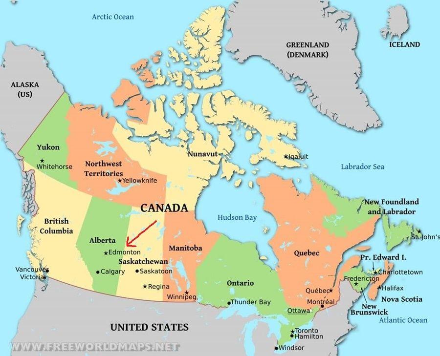 canada edmonton map