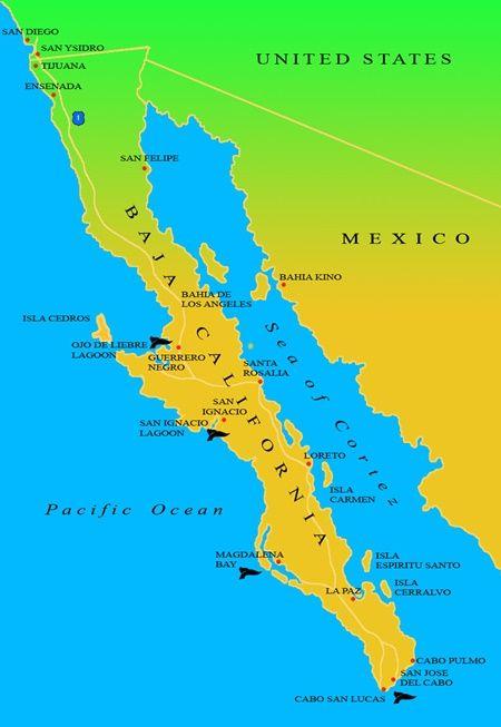 Baja California on a map.