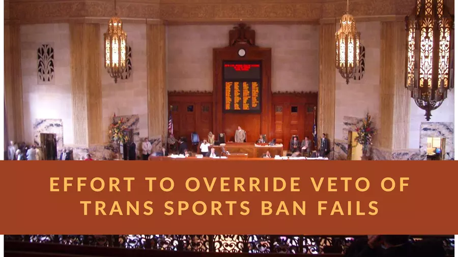 Effort to override Governor Edwards's veto on Louisiana's trans sports ban failed.
