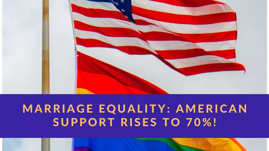 Americans support to marriage equality rises high.