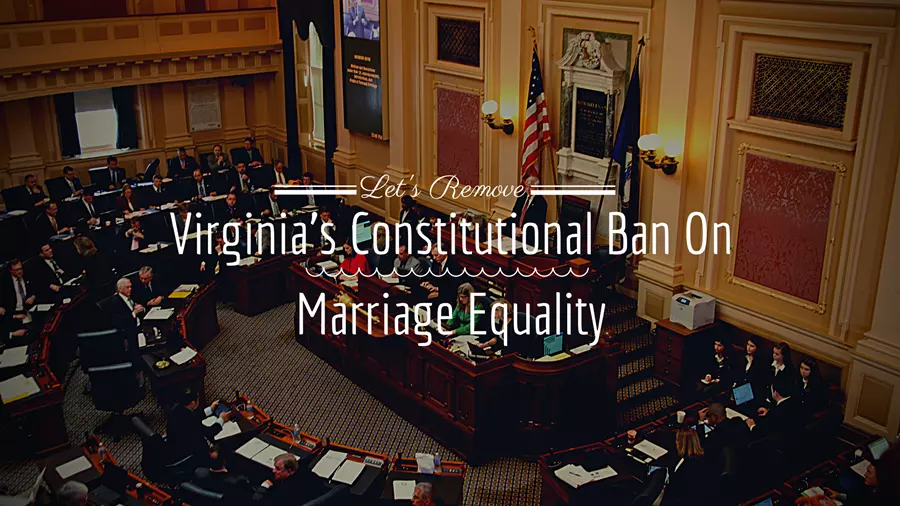 Initiative to abolish marriage equality ban in Virginia's consitution.