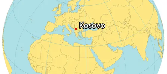 Kosovo on a map.