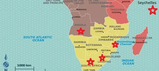 Map of African countries that repealed their law banning gay sex.