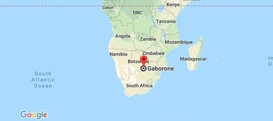 Map of Gaborone, Botswana’s capital city.