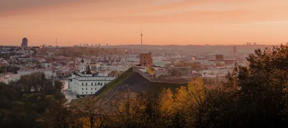 Vilnius Lithuania city high view.