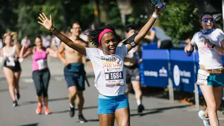 Lesbian athletes at the 2021 LGBT Pride Run.