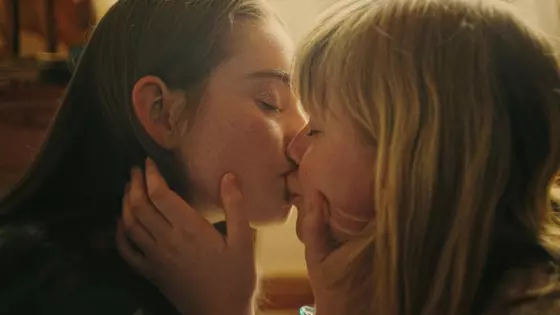 Lesbian kiss in My First Summer movie.