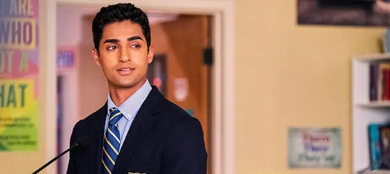 Anirudh Pisharody as Des in Never Have I Ever season 3.