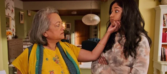 Grandma Nirmana and Devi Vishwakumar in season 2 of Never Have I Ever.