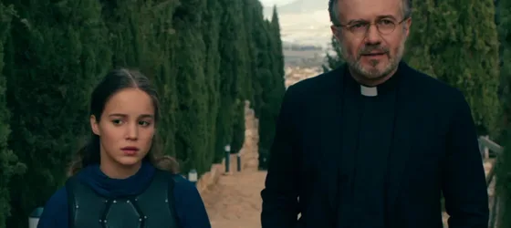 Ava and Father Vincent in Warrior Nun season 1.